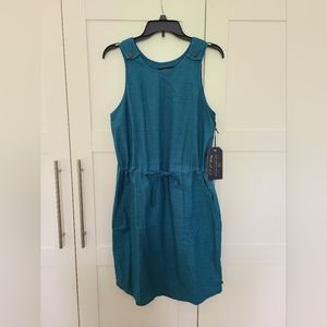 BNWT New United by Blue sleeveless tank summer dress hemp cotton sz M Turquoise